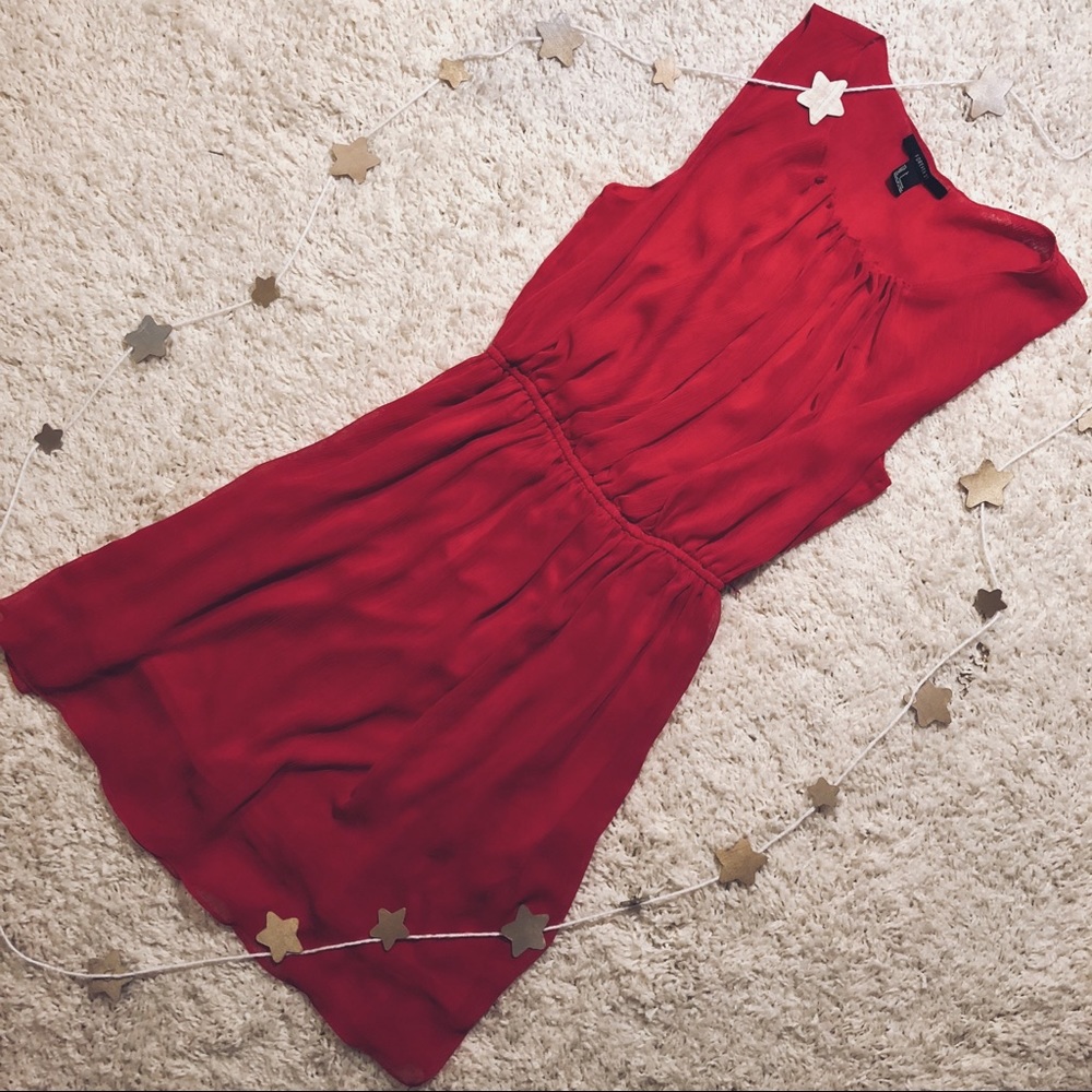 flowy red dress